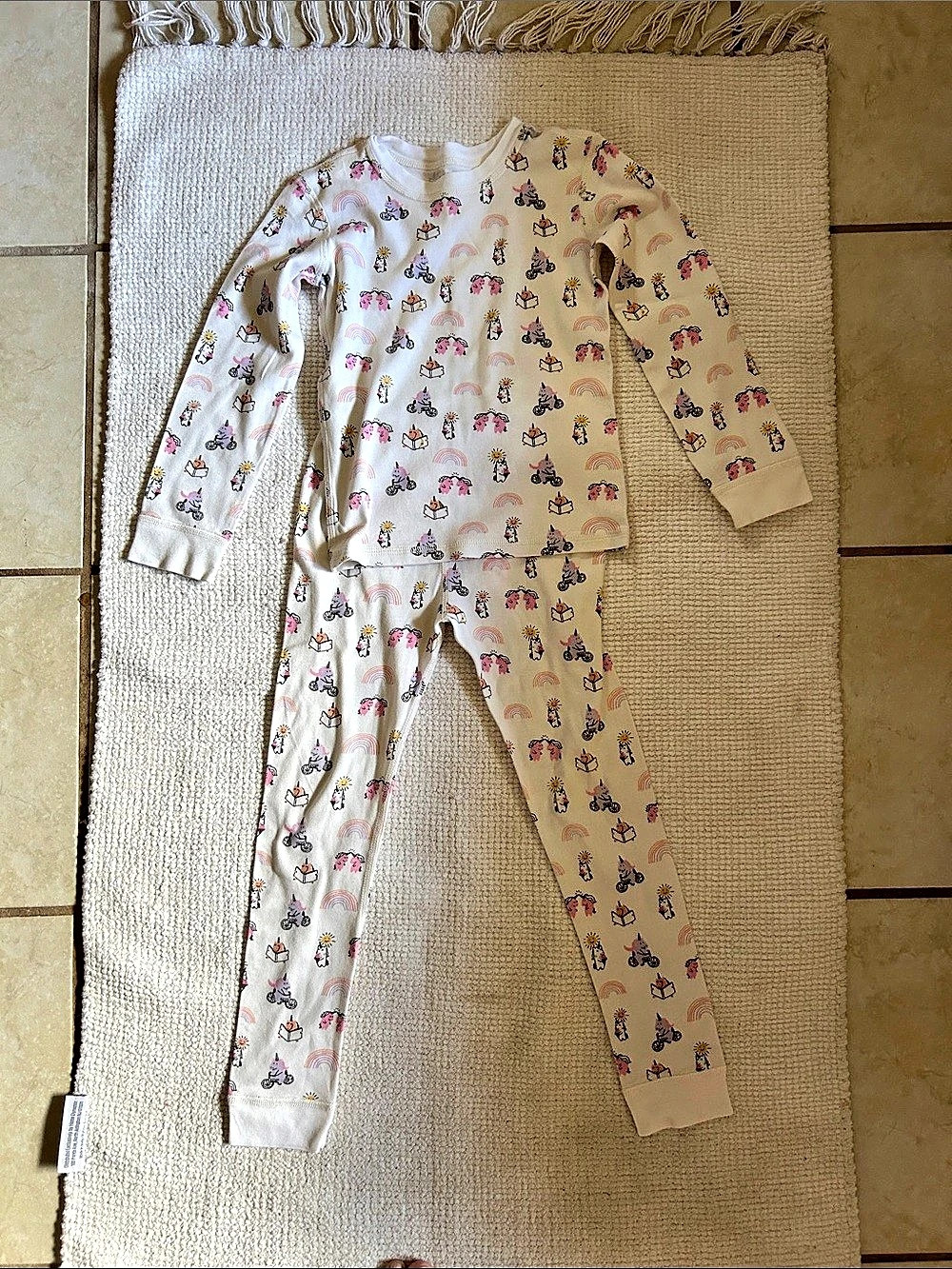 Mini Boden Unicorn and Rainbows Long John Pajama Set-dodo banana